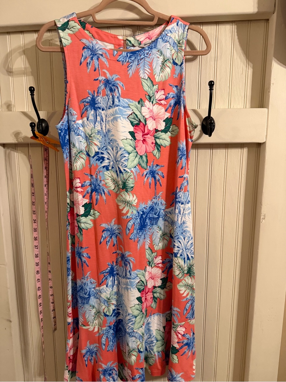 Tommy Bahama Coral Floral Palm Midi Dress